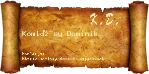 Komlósy Dominik névjegykártya
