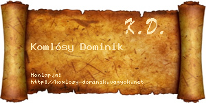 Komlósy Dominik névjegykártya