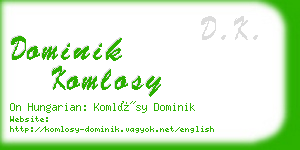 dominik komlosy business card
